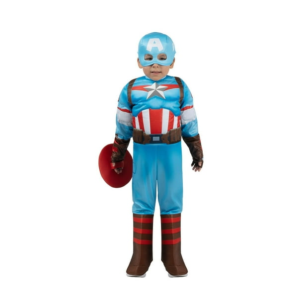 Marvel Captain America Costume T-shirt Child Size S/M (Fits Up To Size 10) NWT