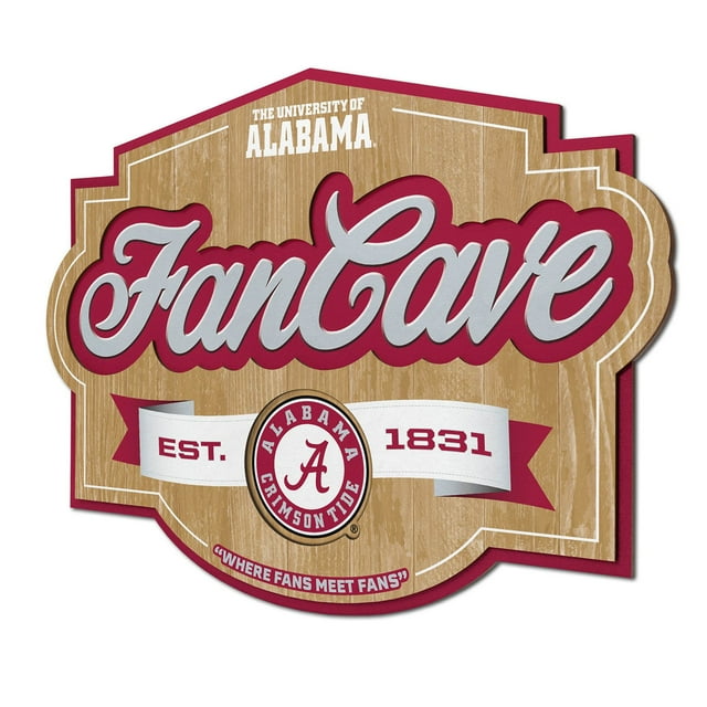 YouTheFan Alabama Crimson Tide 17"x12.5" 3D Multi-Layered Fan Cave Sign