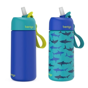 Bentgo 2-Pack Kids Stainless Steel 14 oz Water Bottle Set, Assorted Designs