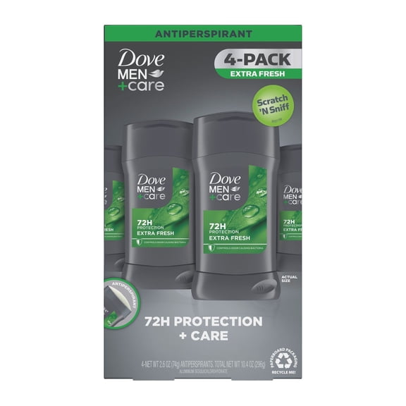 Dove Men+Care Antiperspirant Deodorant Stick, Extra Fresh, 2.7 oz., 4 pk.