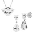 thumbnail image 1 of Pear Cut Lab Gemstone Earring and Necklace Set in Sterling Silver, 1 of 7