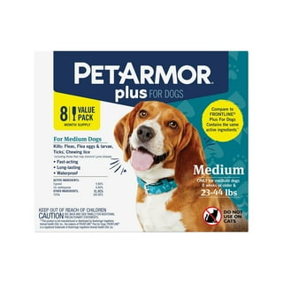 PetArmor Plus Topical Flea and Tick Prevention for Dogs, 8-Month Supply, Choose Size