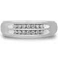 thumbnail image 2 of 0.09 CT. T.W. Round Cut Double Row Mens Diamond Band in 14K Gold, 2 of 4