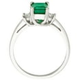 thumbnail image 4 of Emerald Cut Natural Gemstone & 0.20 CT. T.W. 3-Stone Diamond Ring in 14K Gold, 4 of 6