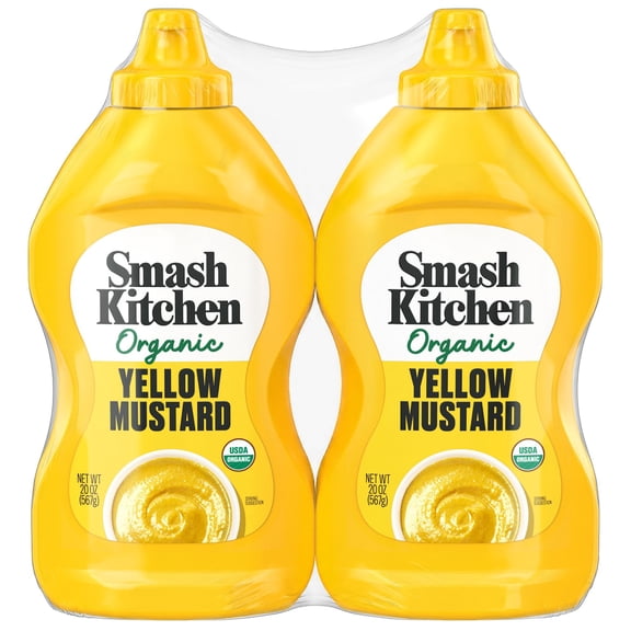 Smash Kitchen USDA Organic Yellow Mustard, 20 oz., 2 pk.