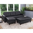 thumbnail interactive-video image 1 of Claire Leather Reversible Sectional and Ottoman, Assorted Colors, 1 of 13