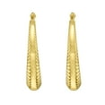 thumbnail image 4 of Polished Elongated Hoop Earrings in 14K Yellow Gold, 4 of 6