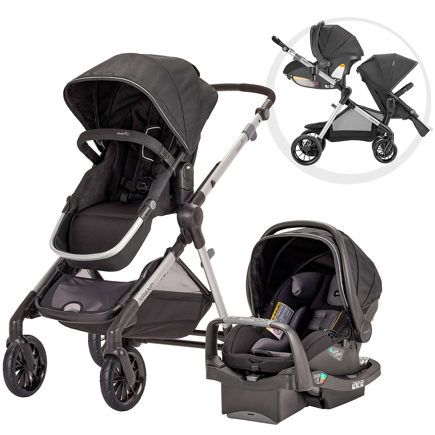 Evenflo Pivot Xpand Travel System with SafeMax Infant Car Seat