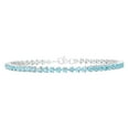 thumbnail image 1 of Lab Created Round Cut Gemstone Tennis Bracelet in Sterling Silver, 1 of 5