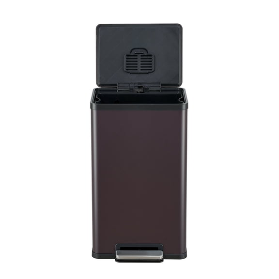 Simpli-Magic 50 Liter / 13.2 Gallon Step Trash Can with Soft-Close Lid, Hands-Free Foot Pedal, Built-In Odor Filter, Smudge Resistant Finish for Kitchen, Office, Dorm, Multiple Colors