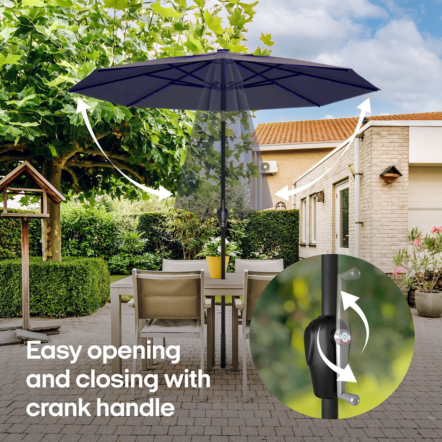 Above 10' Patio Market Umbrella with Solar LED Lights - Samsclub.com Above 10' Patio Market Umbrella with Solar LED Lights - Samsclub.com