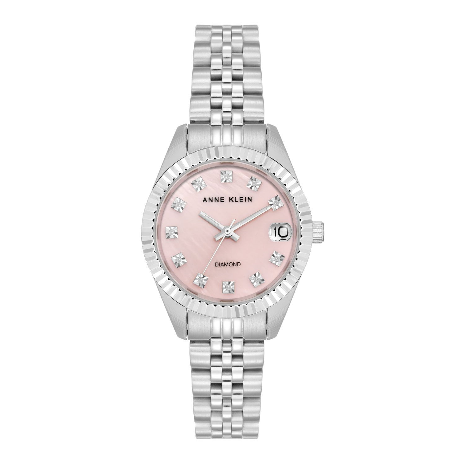 Anne Klein Diamond Collection Analog Silver Bracelet Watch