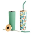 thumbnail interactive-video image 1 of Member's Mark 24-oz Stainless Steel Insulated Tumblers With Wood Lids And Stainless Steel Straws, Assorted Colors 2 pk., 1 of 6