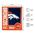 thumbnail image 3 of Logo Brands Denver Broncos 60"x70" Super Plush Blanket, 3 of 6