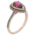 thumbnail image 2 of Pear Cut Rhodolite Garnet & 0.25 C.T.T.W. Halo Diamond Ring in 14K Gold, 2 of 6