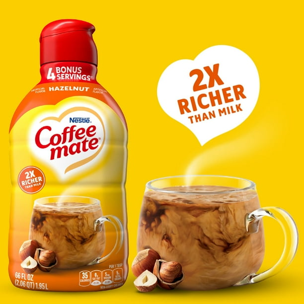 Nestle Coffee mate Liquid Non-Dairy Refrigerated Coffee Creamer, Hazelnut,  66 fl. oz