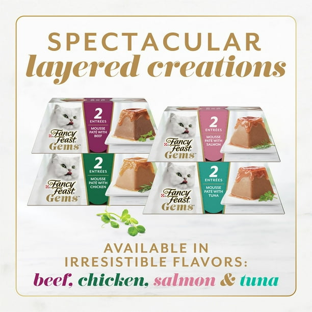Purina Fancy Feast Gems Pate Mousse Cat Food, Variety Pack, 40 ct