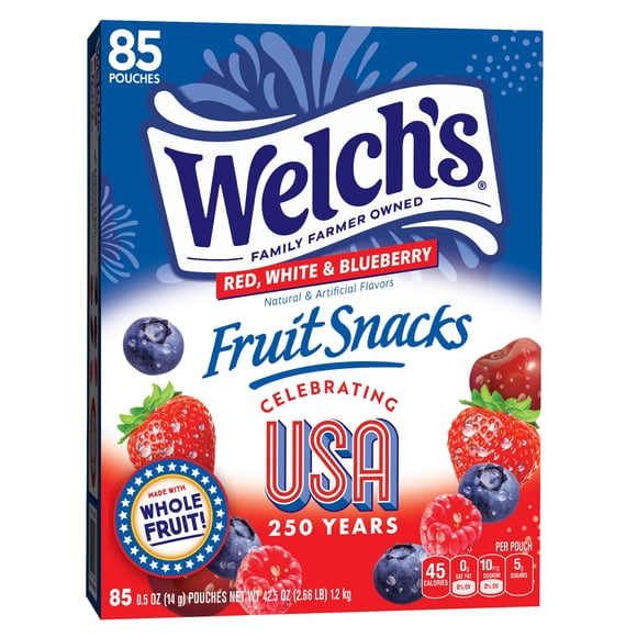 Welch's America's 250th Anniversary Fruit Snacks, 0.5 oz., 85 pk.