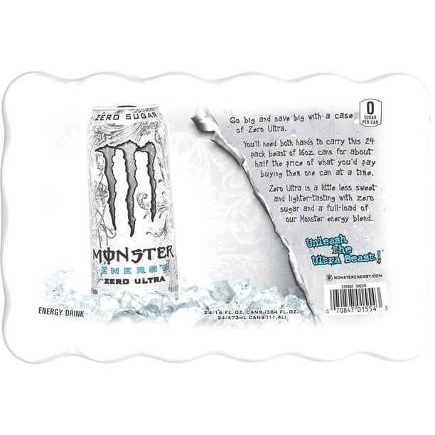 Monster Energy Zero Ultra, 16 Oz, 24 Pack