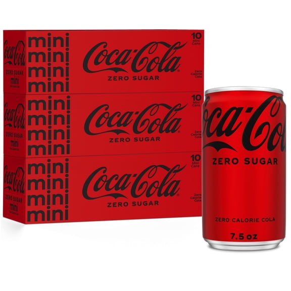 Coke Zero Sugar Soda Mini Cans, 7.5 fl. oz., 30 pk.