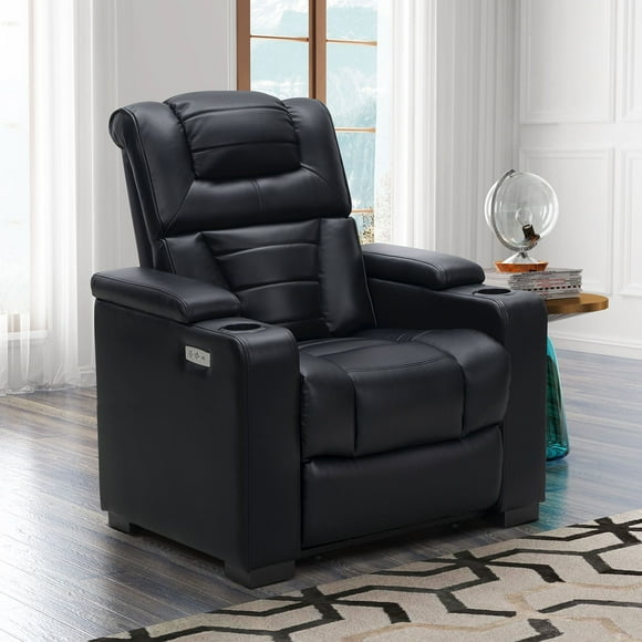 Galaxy Faux Leather Power Theater Recliner, Assorted Colors