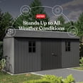thumbnail image 9 of Keter 7.5' x 15' Newton Plus Resin Outdoor Shed Durable Storage, Graphite, 9 of 20