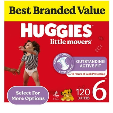 Huggies Little Movers Baby Diapers, Sizes 3-8