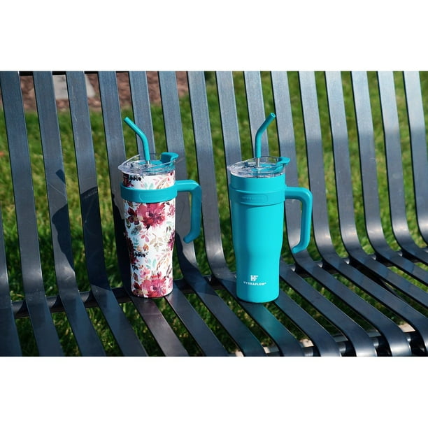 Hydraflow 40-Ounce Double Wall Stainless Steel Tumbler with Handle