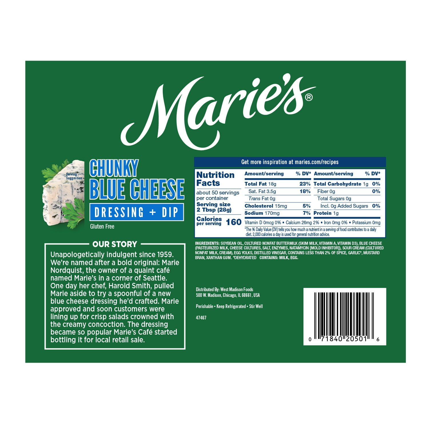 marie's chunky blue cheese dressing Marie's Chunky Blue Cheese Dressing 25 oz