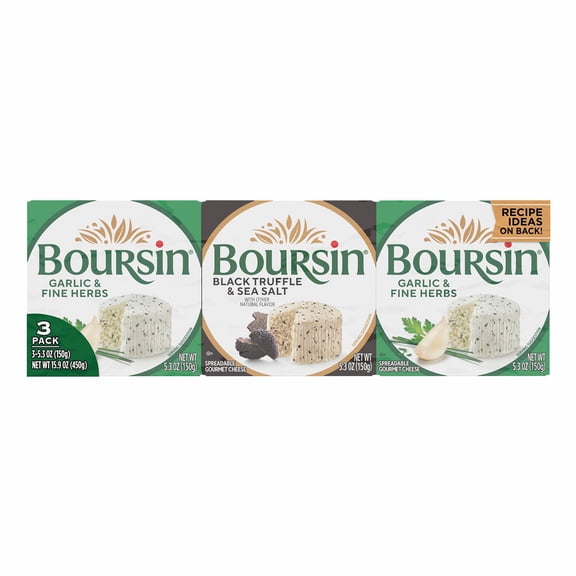 Boursin Garlic & Herb And Black Truffle & Sea Salt Cheese, 5.3 oz., 3 pk.