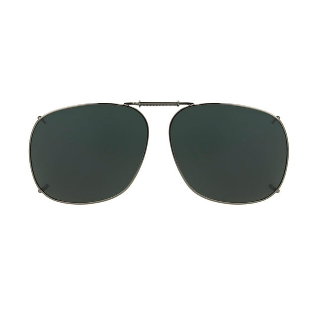 Haven ClipOn Sunglasses, Square 3 Gun Metal 57 Gray Anti-Reflective Coating