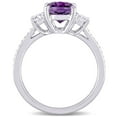 thumbnail image 5 of Oval Cut Amethyst & 0.58 CT. T.W. Diamond 3-Stone Ring in 14K Gold, 5 of 6