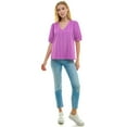 thumbnail image 5 of Draper James Women's V-Neck Puff Short Sleeve Top, 5 of 8