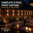 thumbnail image 2 of Westinghouse Solar Outdoor Fence Lights (8-Pack), Dusk-to-Dawn LED Lighting, 3 Color Modes, for Fence, Deck, Wall and Patio, 2 of 10