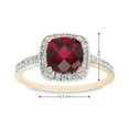 thumbnail image 3 of Cushion Cut Gemstone & 0.18 CT.T.W. Halo Diamond Ring in 14K Gold, 3 of 4