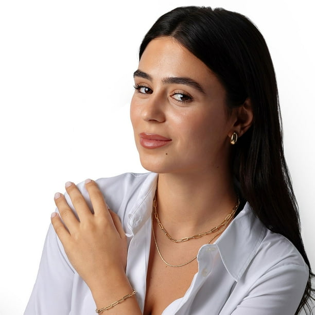 thehighlights ネックレス Criss Cross Diamond Cut Sparkle Chain Necklace in 14K Gold