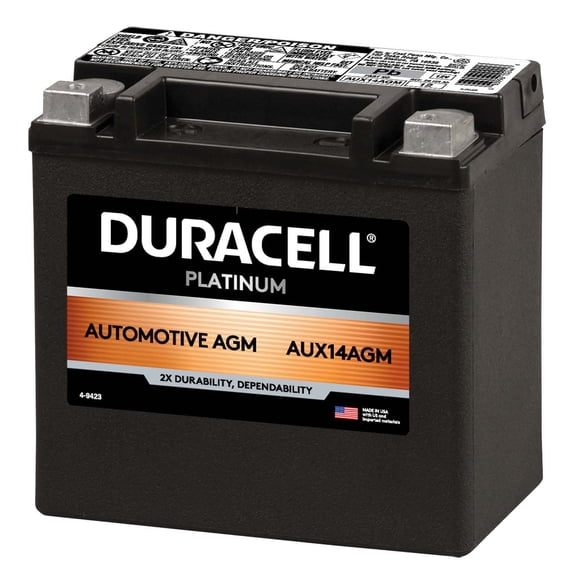 Duracell AGM Auxiliary Battery AUX14, Group Size 400
