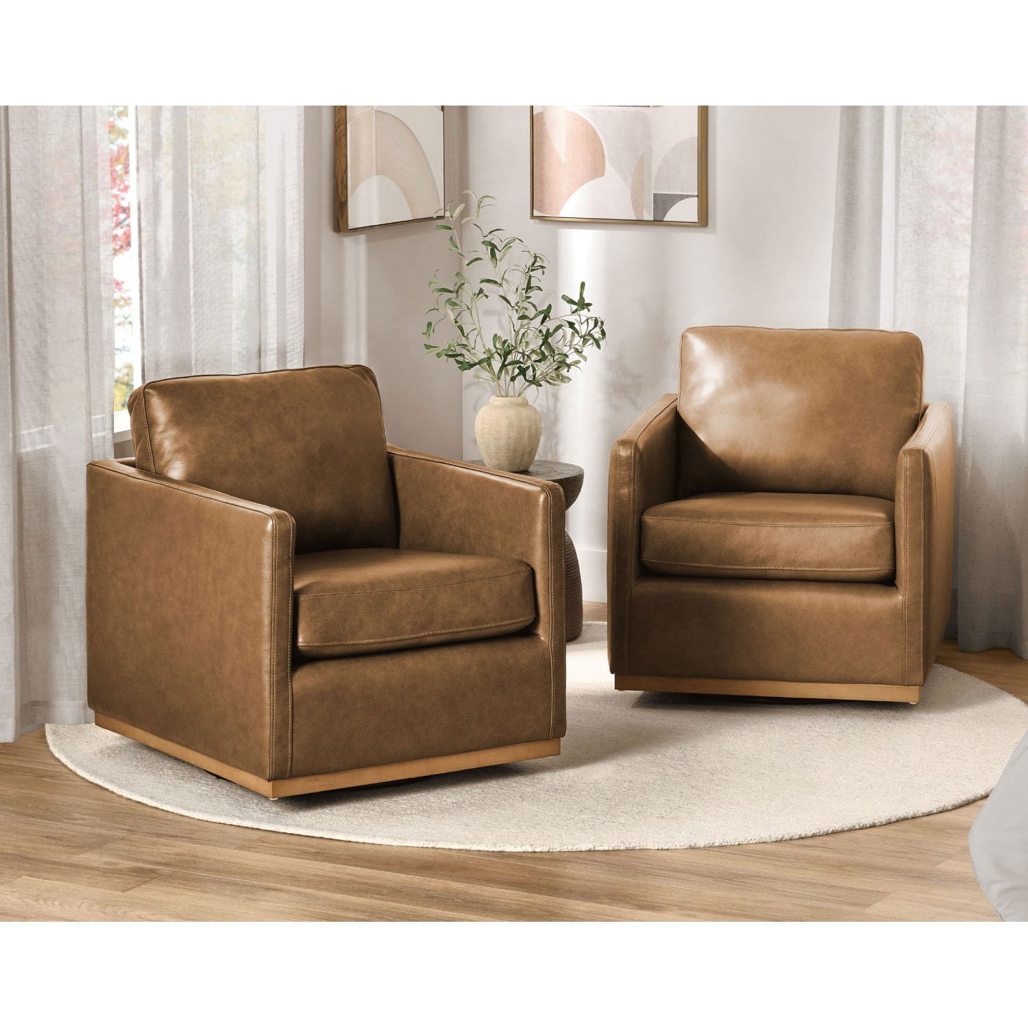 Member's Mark Modern Classic Leather Swivel Chair, Assorted Colors