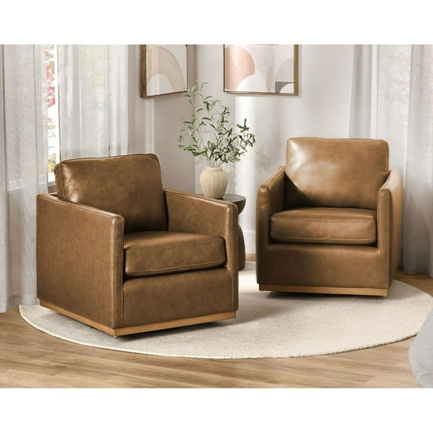 Member's Mark Modern Classic Leather Swivel Chair, Assorted Colors