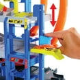 thumbnail image 3 of Hot Wheels Mega Loop Garage Playset with 1 Die-Cast Toy Car & 1 Toy Helicopter, 3 of 6
