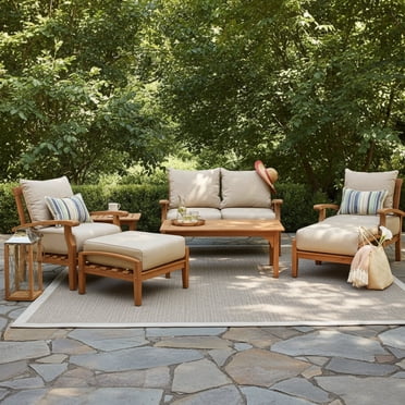 Cambridge Casual Sonoma Teak Deep Seating Patio Set, 7pc