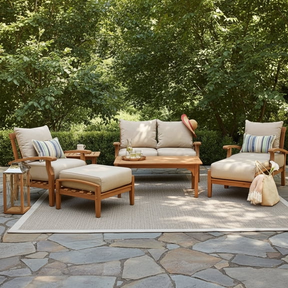 Cambridge Casual Sonoma Teak Deep Seating Patio Set, 7pc