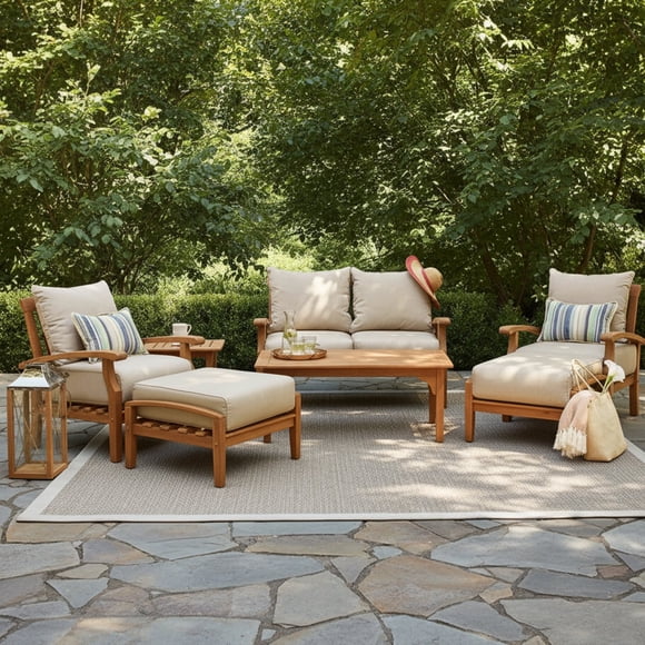 Cambridge Casual Sonoma Teak Deep Seating Patio Set, 7pc