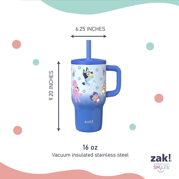 Zak Designs 16oz Stainless Steel Double-Wall Tumbler for Kids with