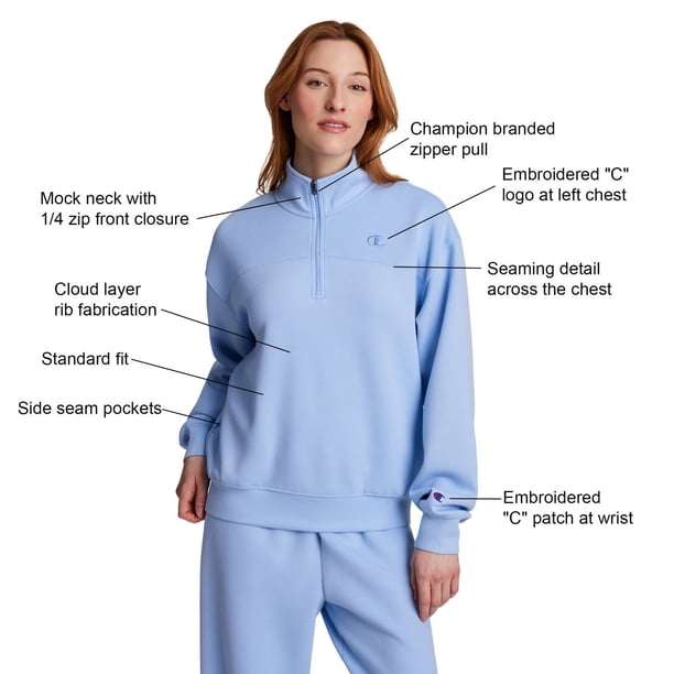 Champion Women's Air Layer Ribbed Quarter-Zip Pullover - Samsclub.com