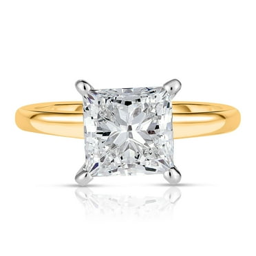 Lab Created Princess Cut Solitaire Diamond Ring