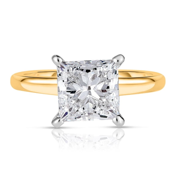 Lab Created Princess Cut Solitaire Diamond Ring