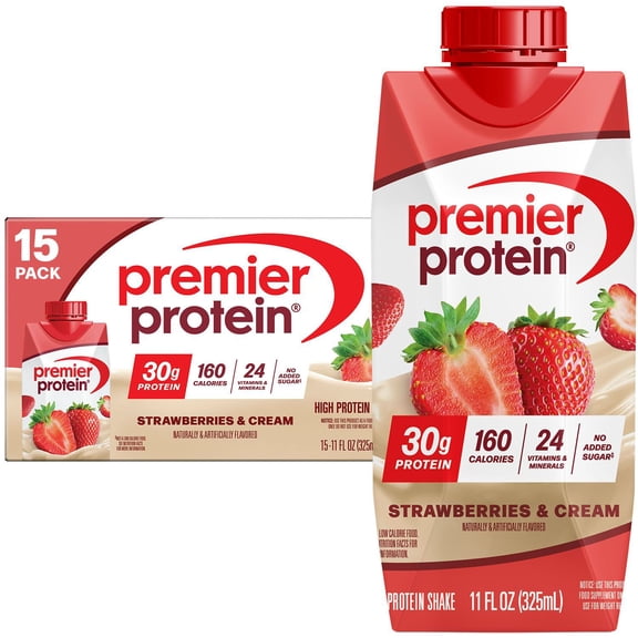 Premier Protein 30g High Protein Shake, Strawberries & Cream 11 fl. oz., 15 pk.