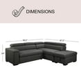 thumbnail image 4 of Zion Fabric Storage Sectional With Pullout Bed, Assorted Colors, 4 of 14