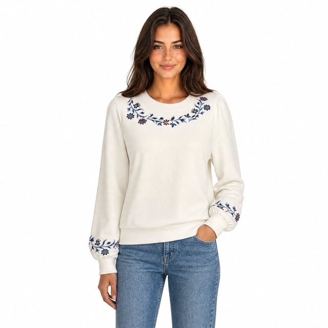 Vera Bradley Paisley Crew Neck Sweater